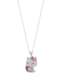 Macy's Cubic Zirconia Heart Pendant Necklace in Sterling Silver