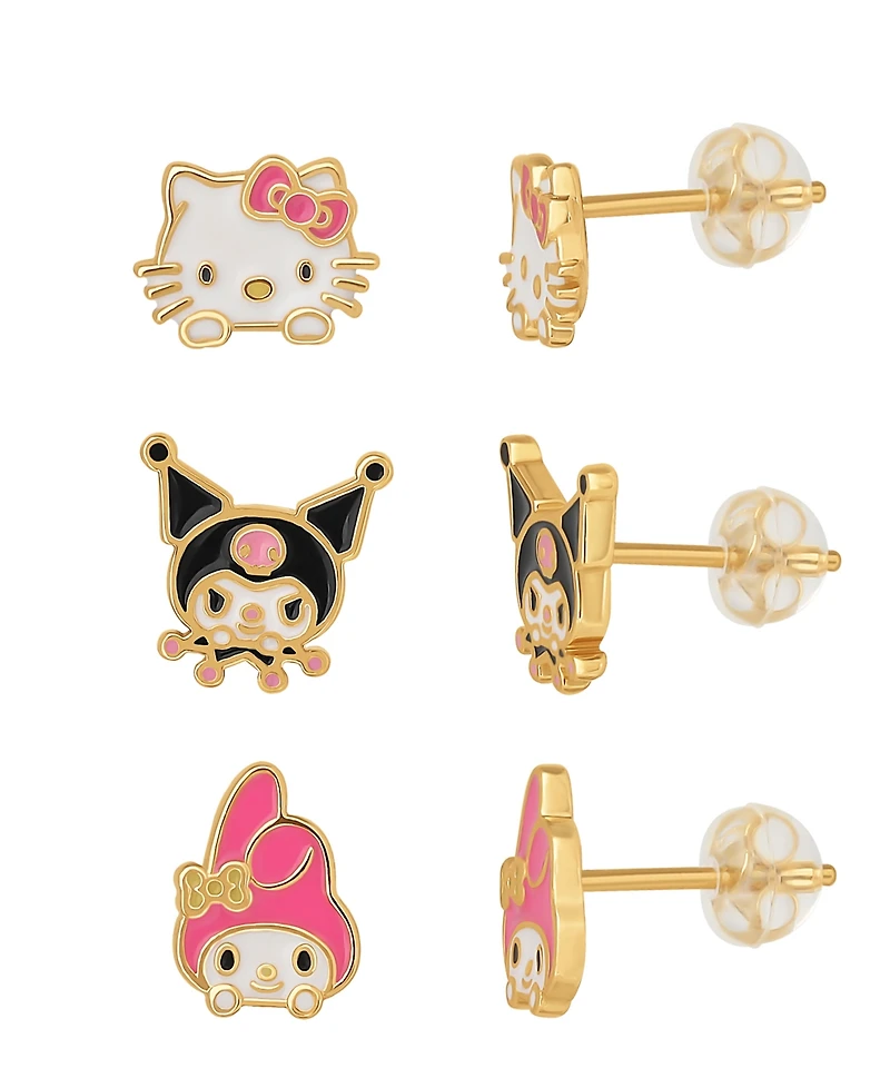 Macy's 3-Pc. Friends Earrings Set in 18K Yellow Gold Over Sterling Silver