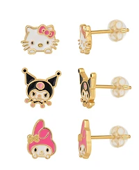 Macy's 3-Pc. Friends Earrings Set in 18K Yellow Gold Over Sterling Silver