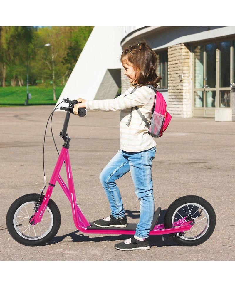 Givimo Height Adjustable Kid Kick Scooter with 12 Inch Air Filled Wheel