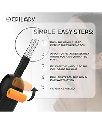 Epilady Precision Coil Tweezer with Ergonomic Grip – One-Handed Hair Removal Tool for Face & Brows