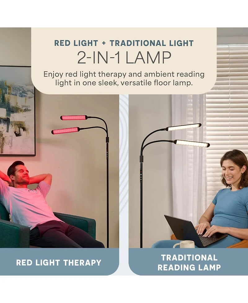 LifePro Dual Head Red & Infrared Light Therapy Lamp – 216 Led, 660nm & 850nm Modes for Skin Health, Pain Relief, Circulation & Wellness