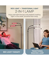 LifePro Dual Head Red & Infrared Light Therapy Lamp – 216 Led, 660nm & 850nm Modes for Skin Health, Pain Relief, Circulation & Wellness