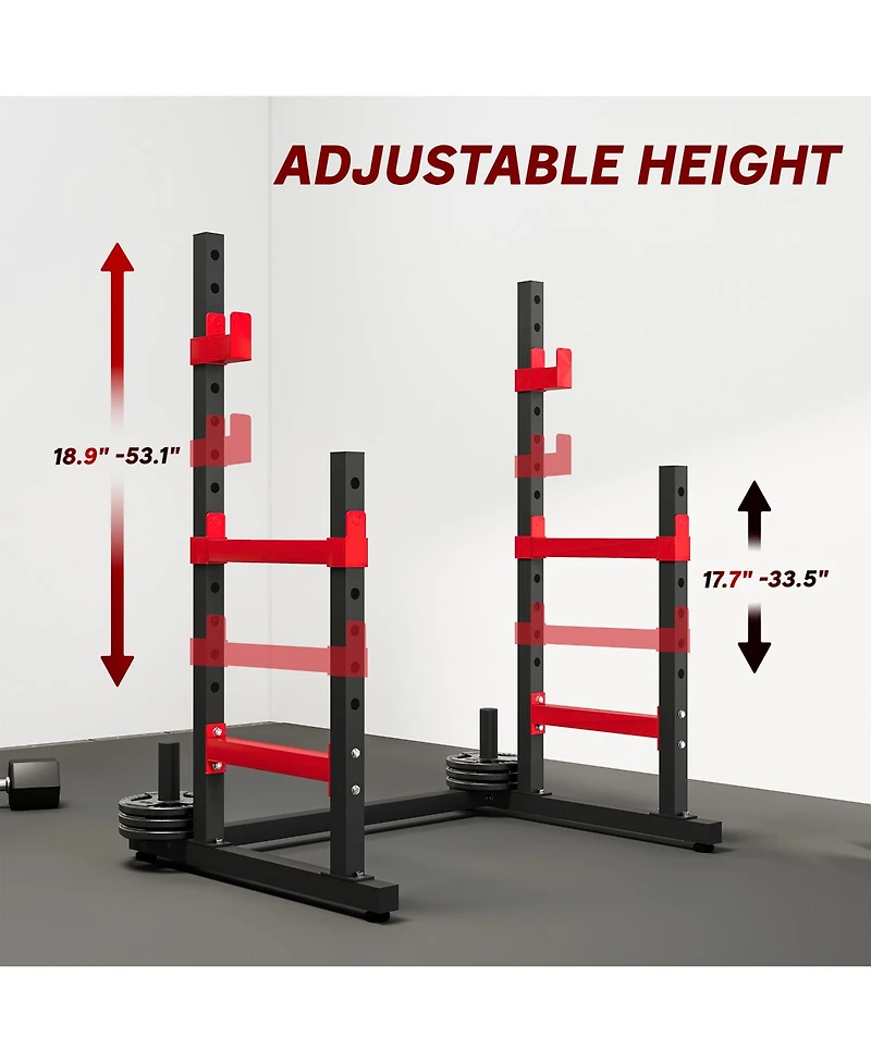 Soozier Adjustable Squat Rack, 660lbs Heavy Duty Barbell Rack,