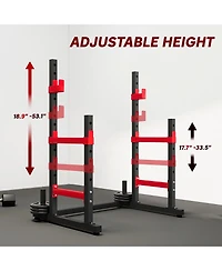 Soozier Adjustable Squat Rack, 660lbs Heavy Duty Barbell Rack,