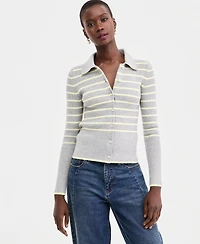 On 34th Women's Striped Collared Cardigan , Macy's Exclusive