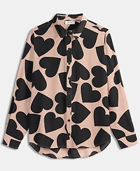 On 34th Women's Woven Heart Button-Down Top, Macy's Exclusive