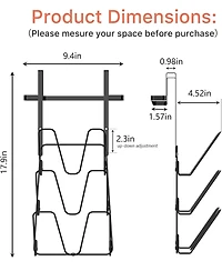 2 Pack Pot Lid Organizer for Cabinet, 6-Tier Pot Lid Holder Over Cabinet Door, Pot Lid Rack for Kitchen Cabinet Organizer, Inside the Cabinet Pots