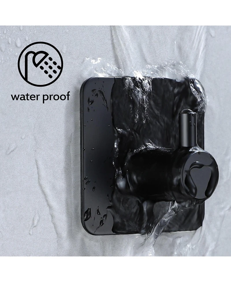 8 Packs Adhesive Hooks for Hanging, Towel Hooks Adhesive Wall Hooks for Bathrooms Kitchen Black No Damage