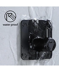 8 Packs Adhesive Hooks for Hanging, Towel Hooks Adhesive Wall Hooks for Bathrooms Kitchen Black No Damage