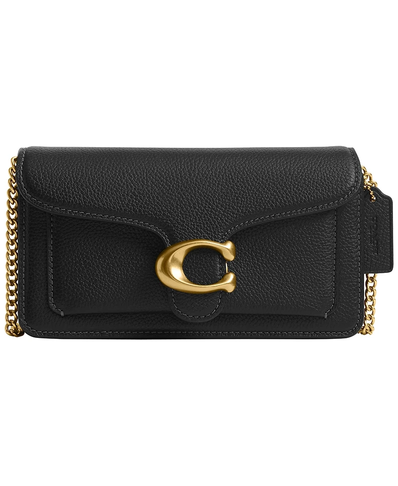 Coach Polished Pebbled Leather Tabby Chain Crossbody Bag
