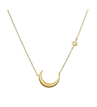 Satya Jewelry Ethereal Guide Moonstone Moon and Star Necklace