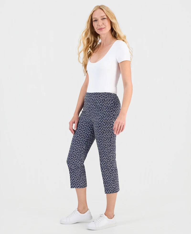 Jm Collection Women's Printed Pull-On Capri Pants, Macy's Exclusive
