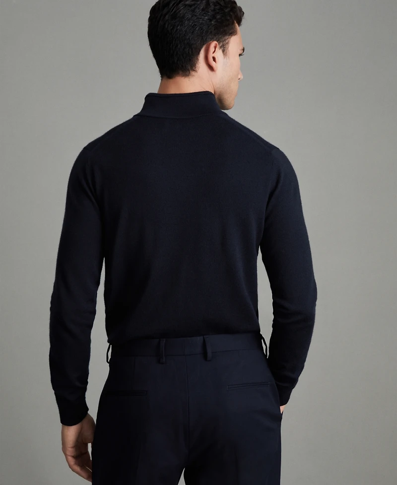 Reiss Men's Merino Wool Half-Zip Funnel Neck Sweater