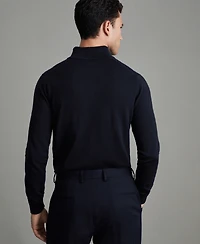Reiss Men's Merino Wool Half-Zip Funnel Neck Sweater