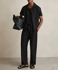 Reiss Men's Textured-Knit Cuban-Collar Shirt