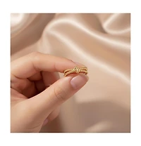 14K Gold Plated/White Plated with Cubic Zirconia Miami Cocktail Ring