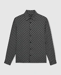 Reiss Men's Medallion-Print Long-Sleeve Shirt