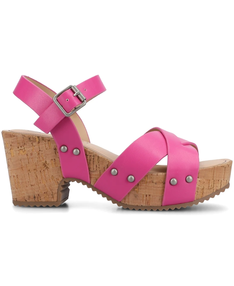 Journee Collection Womens Valentina Comfort System Ankle Strap Platform Dress Sandals