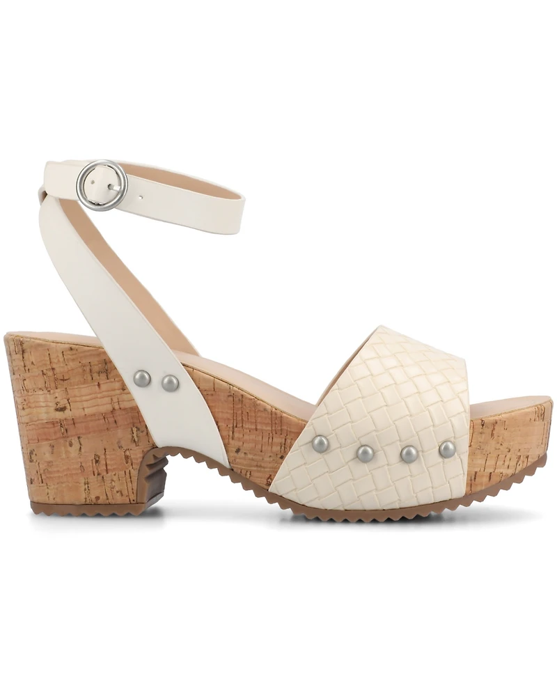 Journee Collection Women's Vanessa Open Toe Platform Clog Heels