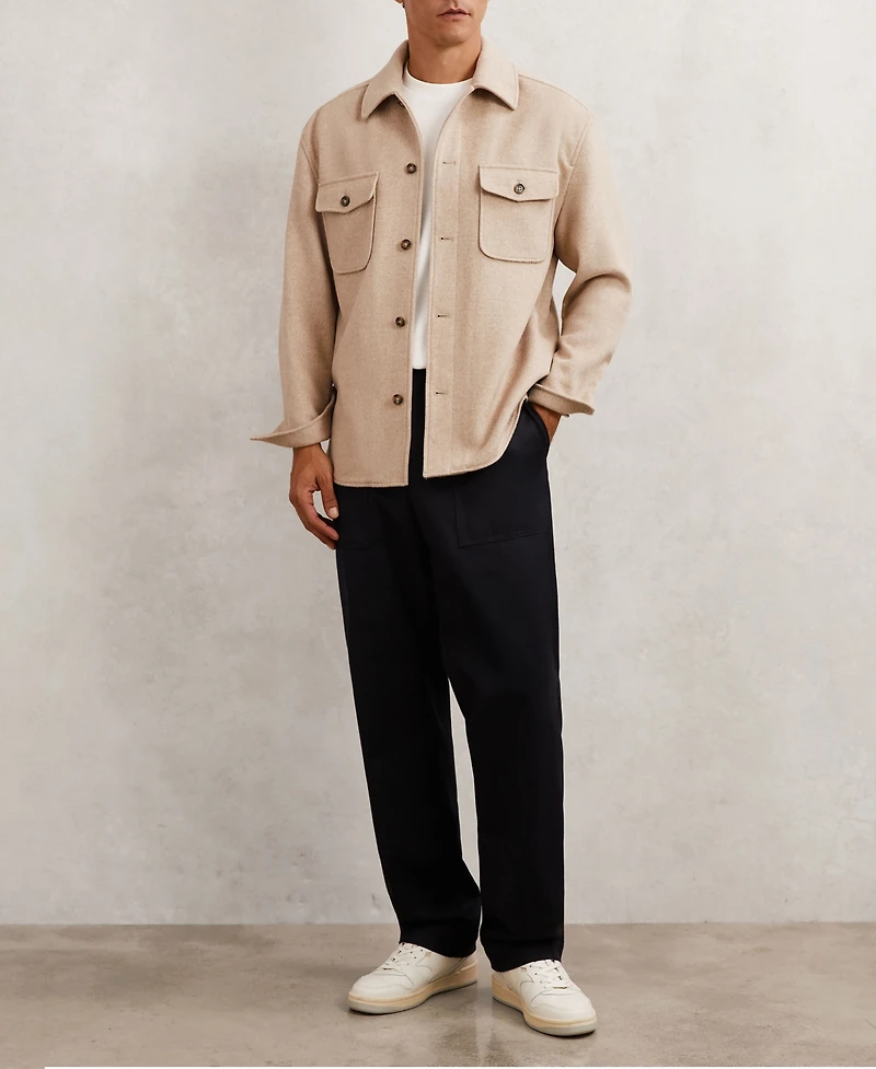 Reiss Men's Wool-Blend Twin-Pocket Overshirt