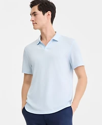 Alfani Men's Textured Jacquard Johnny-Collar Polo Shirt, Macy's Exclusive