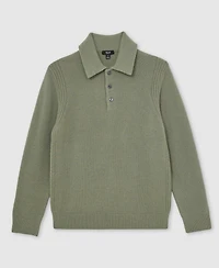 Reiss Men's Wool-Blend and Cashmere Polo Sweater