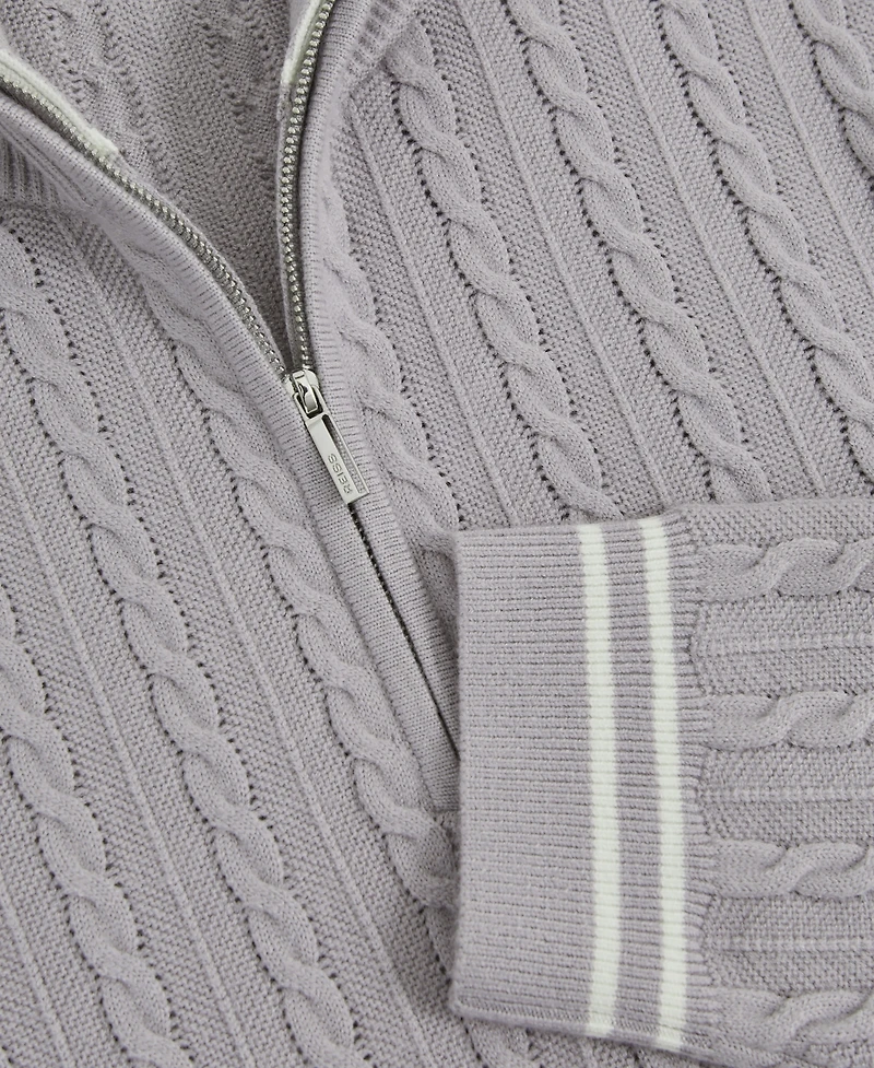Reiss Men's Half-Zip Cable-Knit Wool Sweater