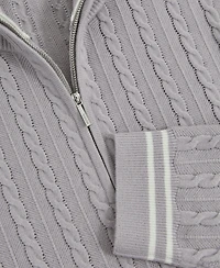 Reiss Men's Half-Zip Cable-Knit Wool Sweater