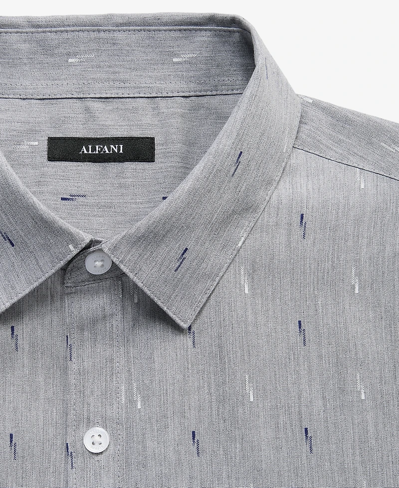 Alfani Men's Long-Sleeve Cotton Faded Geo Shirt, Macy's Exclusive