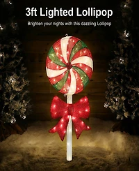 Puleo International 3' Pre-Lit Lollipop Christmas Holiday Decor