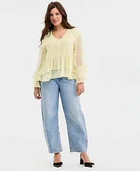 On 34th Women's Long Sleeve Chiffon Ruffle Blouse, Macy's Exclusive