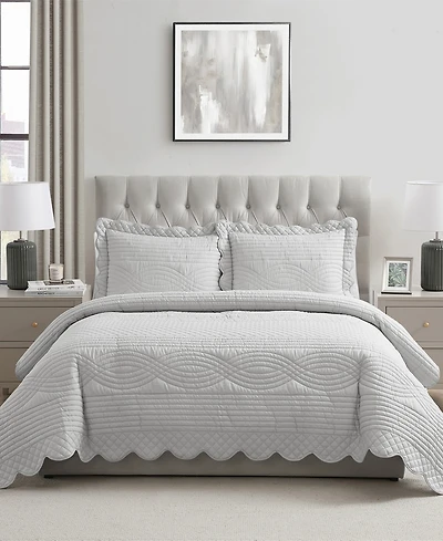 Vcny Home Scallop Microfiber 2-Pc. Quilt Set, Twin