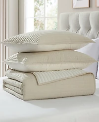 Vcny Home Embroidered Pick Stitch Microfiber 3-Pc. Quilt Set, Full/Queen