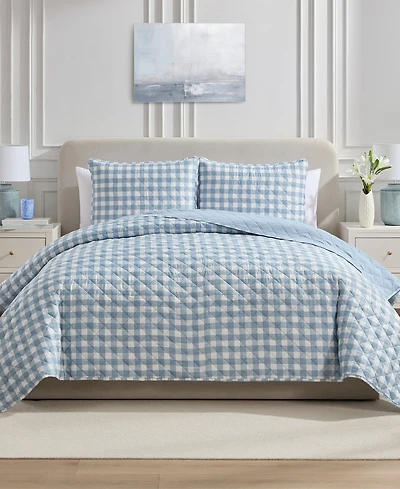 Vcny Home Gingham Microfiber 2-Pc. Quilt Set, Twin