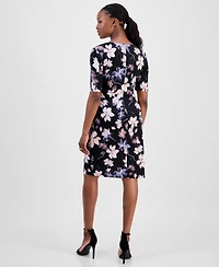 Connected Petite Half-Sleeve Sheath Dress
