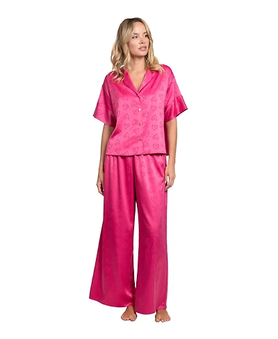 Linea Donatella Women's Sleepwear Hot Kiss Satin Pajama Set