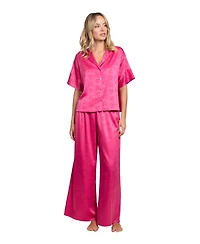 Linea Donatella Women's Sleepwear Hot Kiss Satin Pajama Set