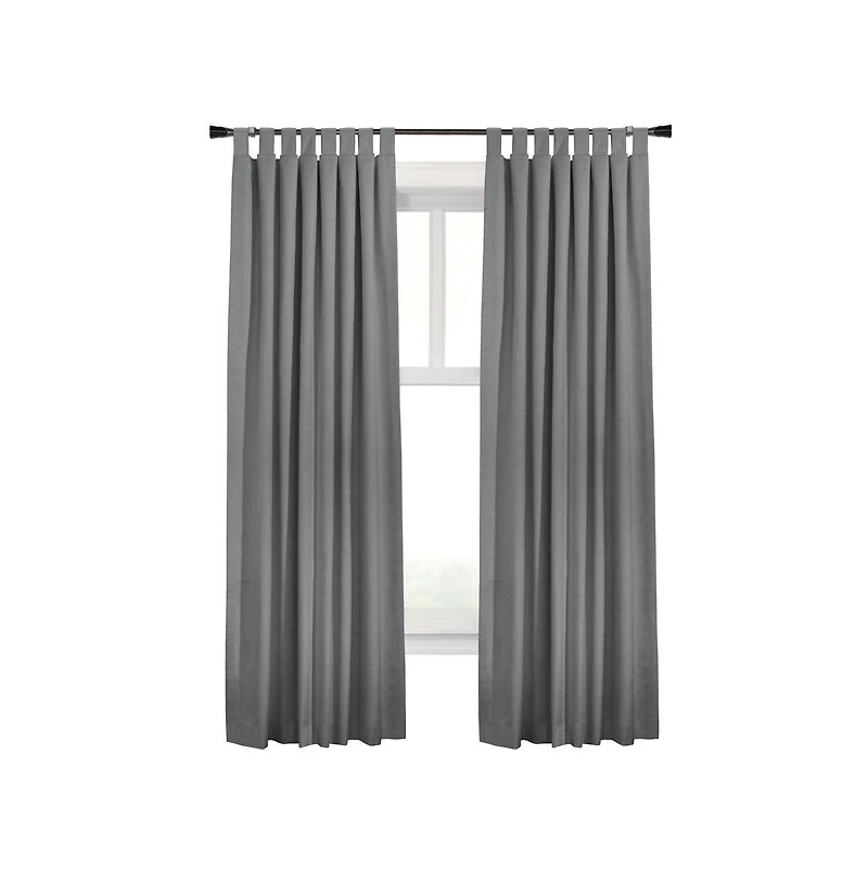 Thermaplus Commonwealth Ventura Tab Top Dressing Window Curtain Panel Pair - 52x63", Dark Grey