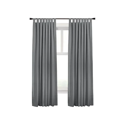 Thermaplus Commonwealth Ventura Tab Top Dressing Window Curtain Panel Pair - 52x63", Dark Grey