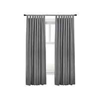 Thermaplus Commonwealth Ventura Tab Top Dressing Window Curtain Panel Pair - 52x63", Dark Grey