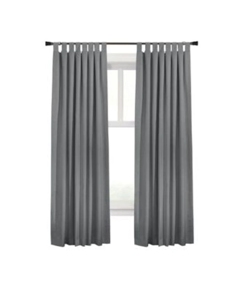 Thermaplus Commonwealth Ventura Tab Top Dressing Window Curtain Panel Pair 52x63 X22 Dark Grey
