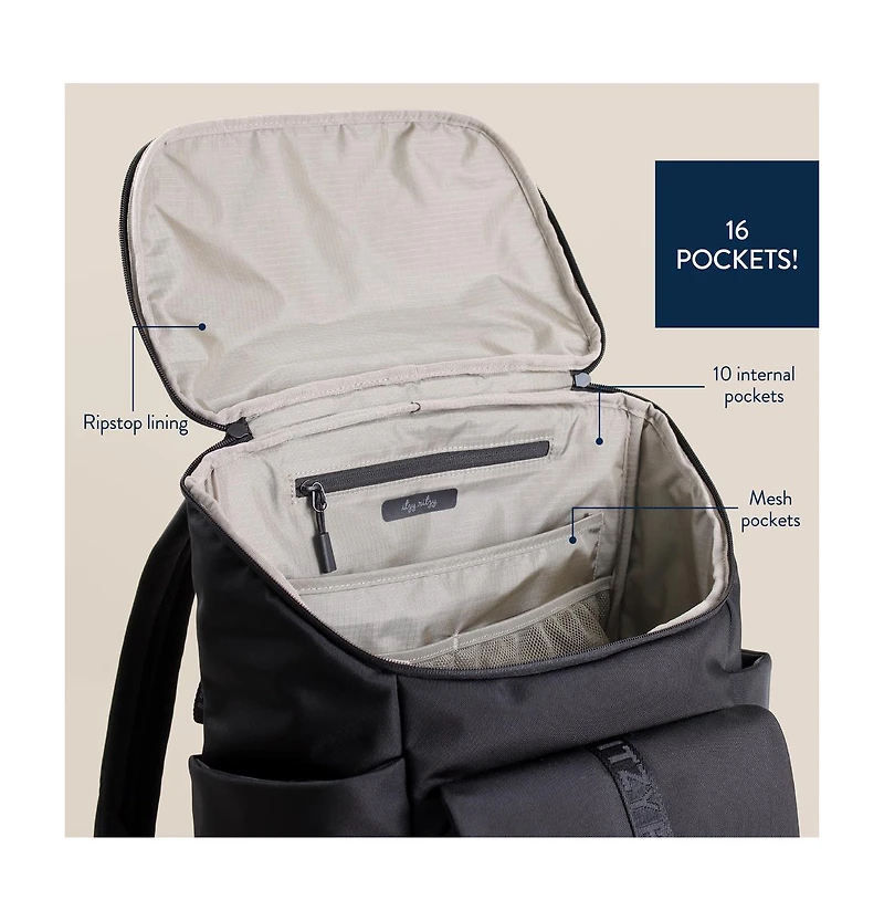 Itzy Ritzy Baby Belong Top Open Backpack Woven Chocolate