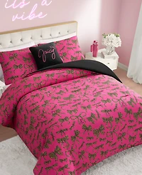 Juicy Couture Plush Reversible Cheetah Bows 4-Pc. Comforter Set, King