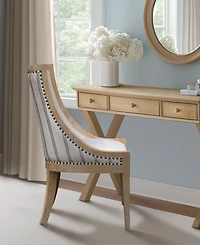 Martha Stewart Collection 24" Upholstery Brass Nailhead Trim Dining Chair