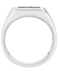 Effy Collection Men's White and Blue Diamond Ring (2/3 ct. t.w.) in Sterling Silver