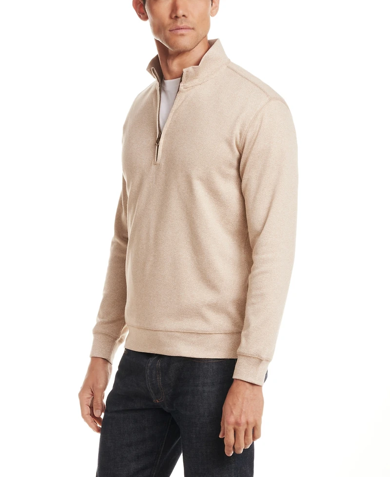 Weatherproof Vintage Men's Long Sleeve Mixy Quarter Zip Sweater