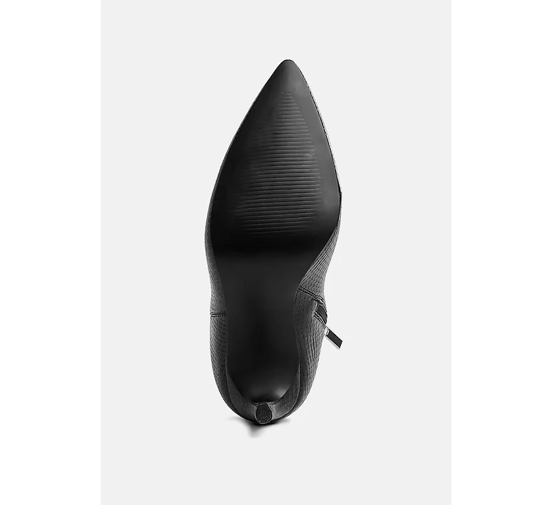 Tatria Textured Stiletto Heel Ankle Boots Women