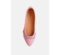 Playasu Rhinestone Faux Leather Ballerinas
