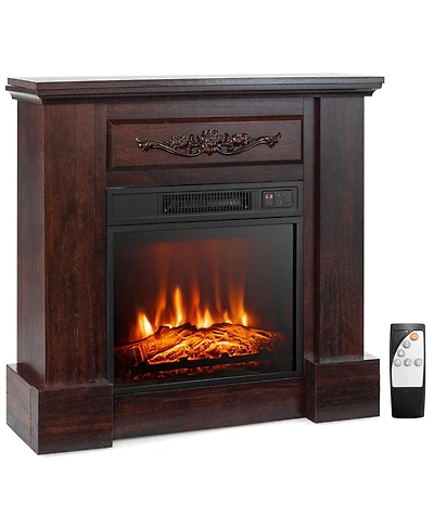 1400W Tv Stand Electric Fireplace Mantel with Remote Control